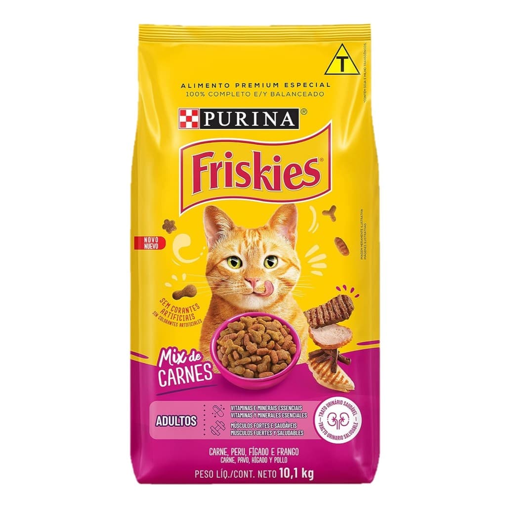 Ração Friskies Gatos Adultos Mix de Carne 10,1 Kg