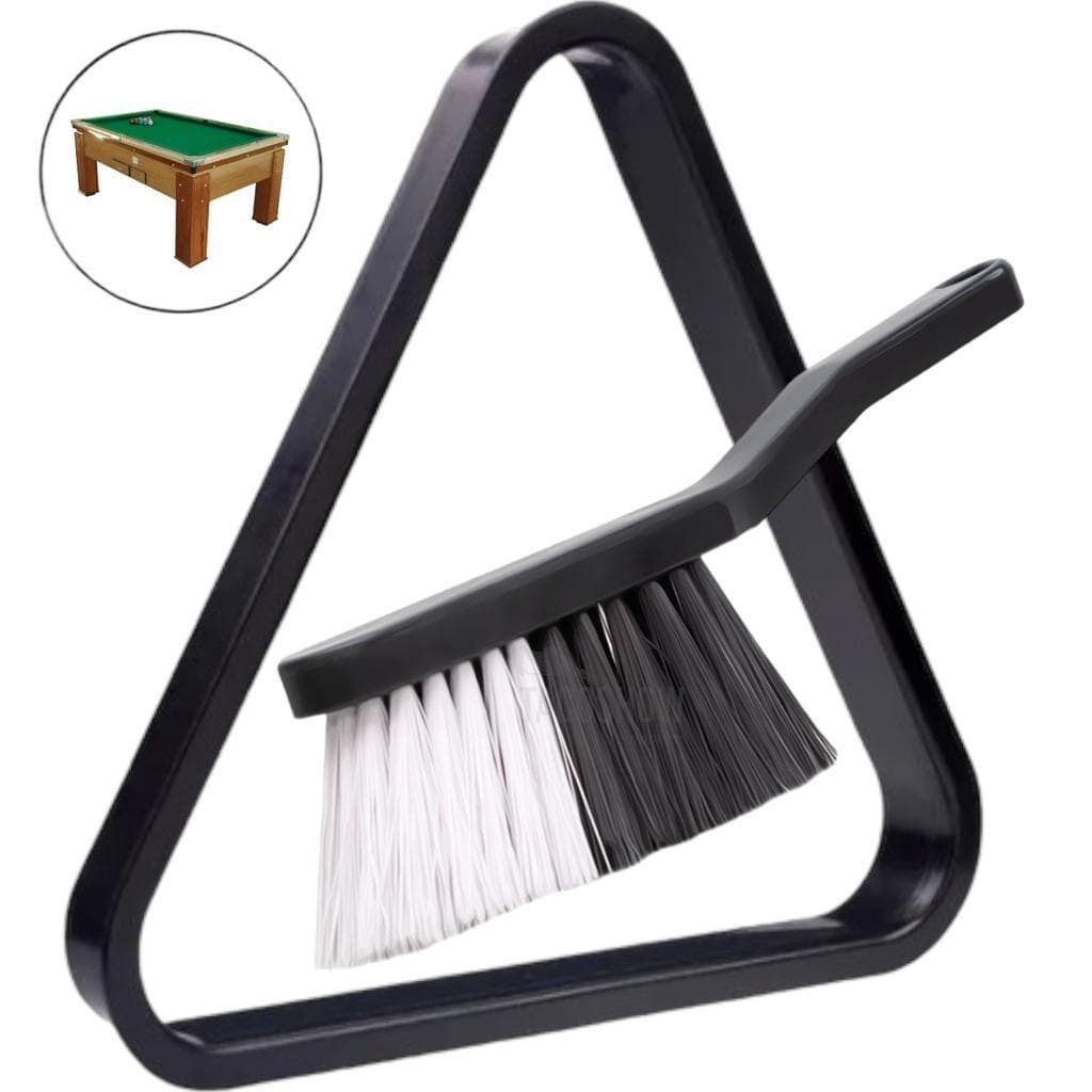 Triangulo Plastico para Bolas de Bilhar até 54mm + Escova de Limpeza de Mesa de Sinuca com Cabo KIT