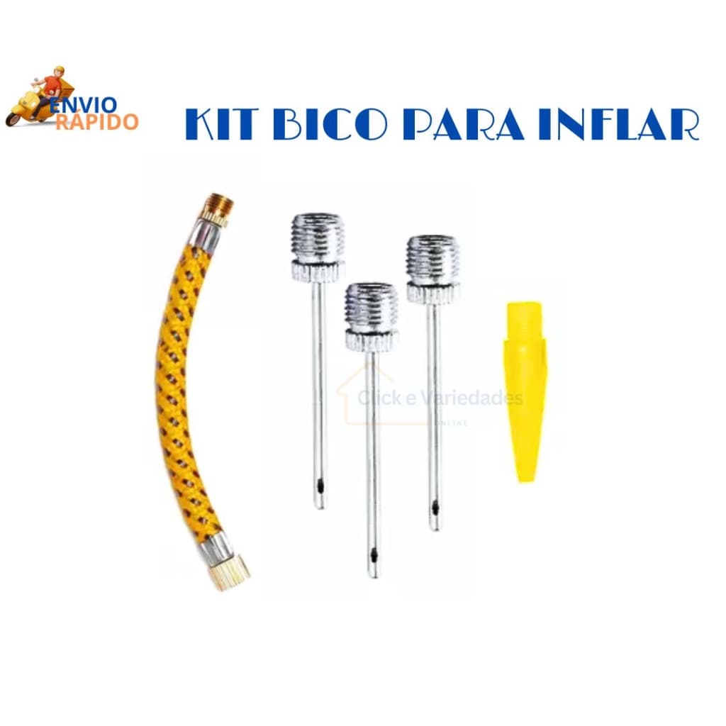 Bico pata encher bola -  KIT 5 PEÇAS PARA ENCHER BOLAS - BOIAS - PISCINAS E OUTROS PRODUTOS INFLÁVEIS