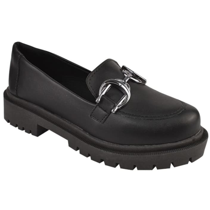 Mocassim Feminino Sola Tratorada Oxford Bridao Plataforma Leve e Confortável