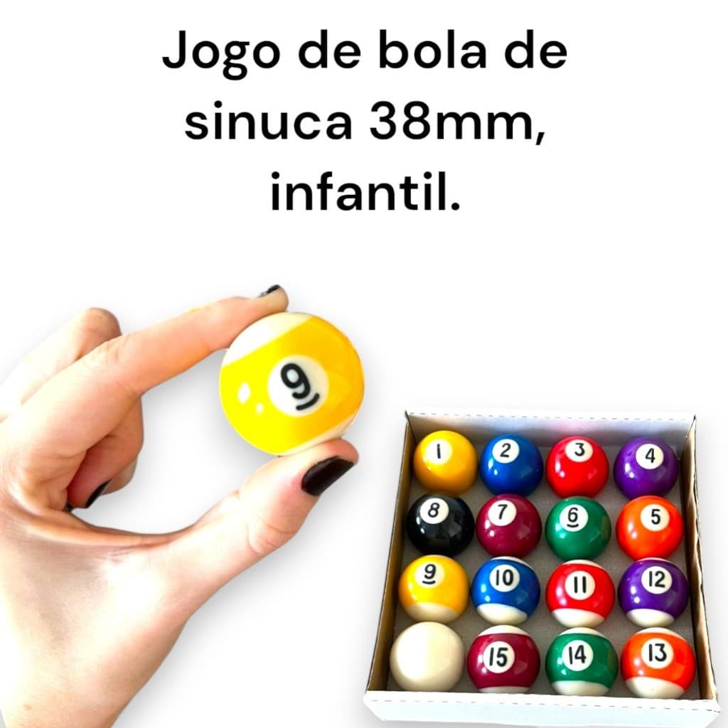 Jogo De Bilhar Sinuca 38mm Snooker Infantil kids jogo completo