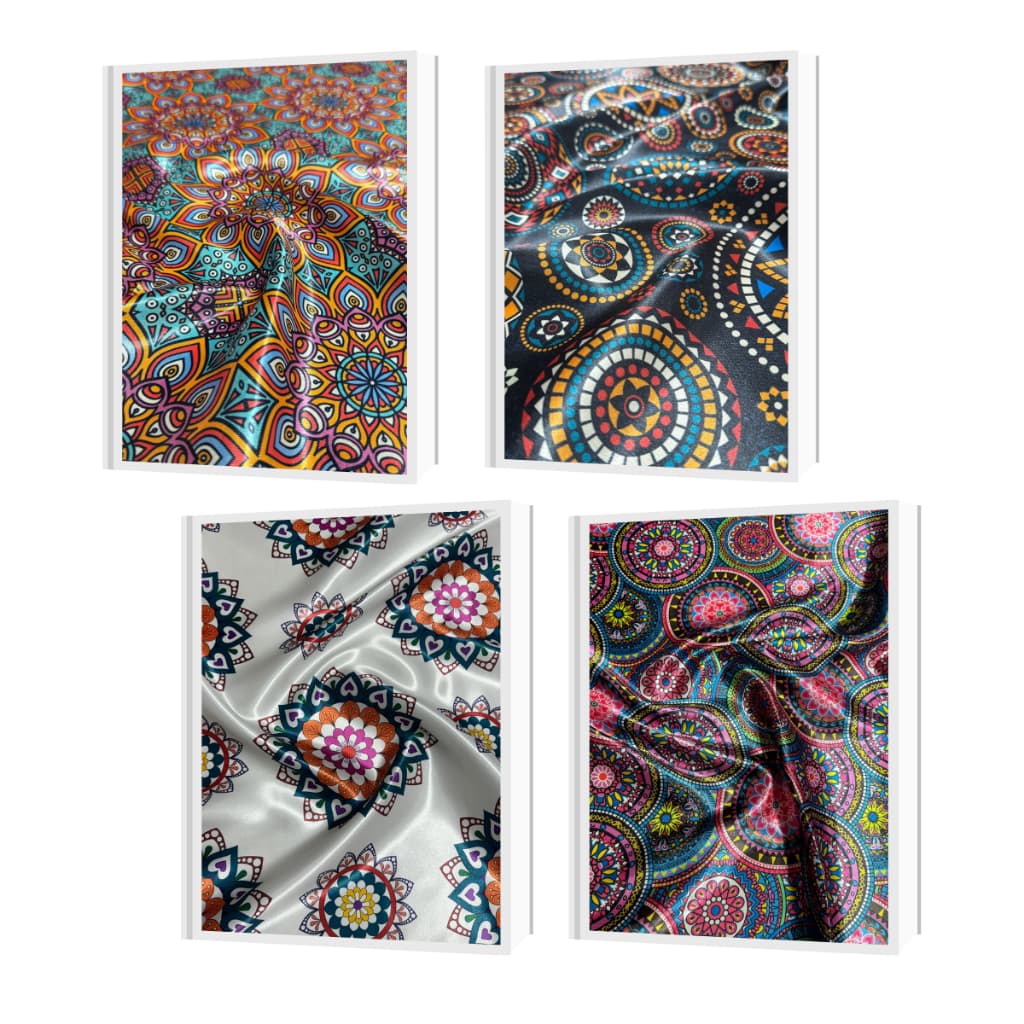 Tecido Cetim Estampado Mandala Indiana 1,40m Decorações e Roupas femininas