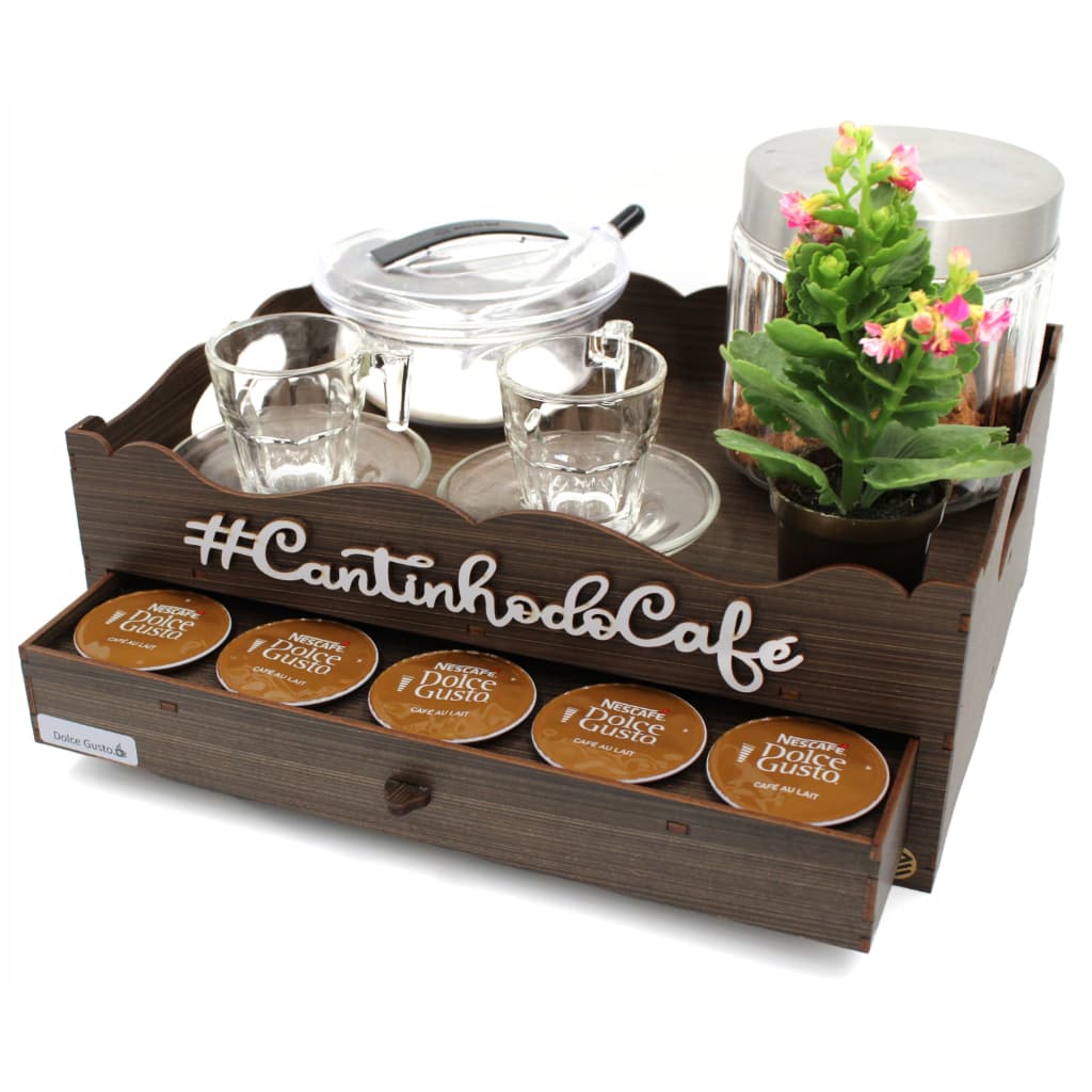 Bandeja Porta Cápsulas Dolce Gusto Amadeirada Cantinho Do Café