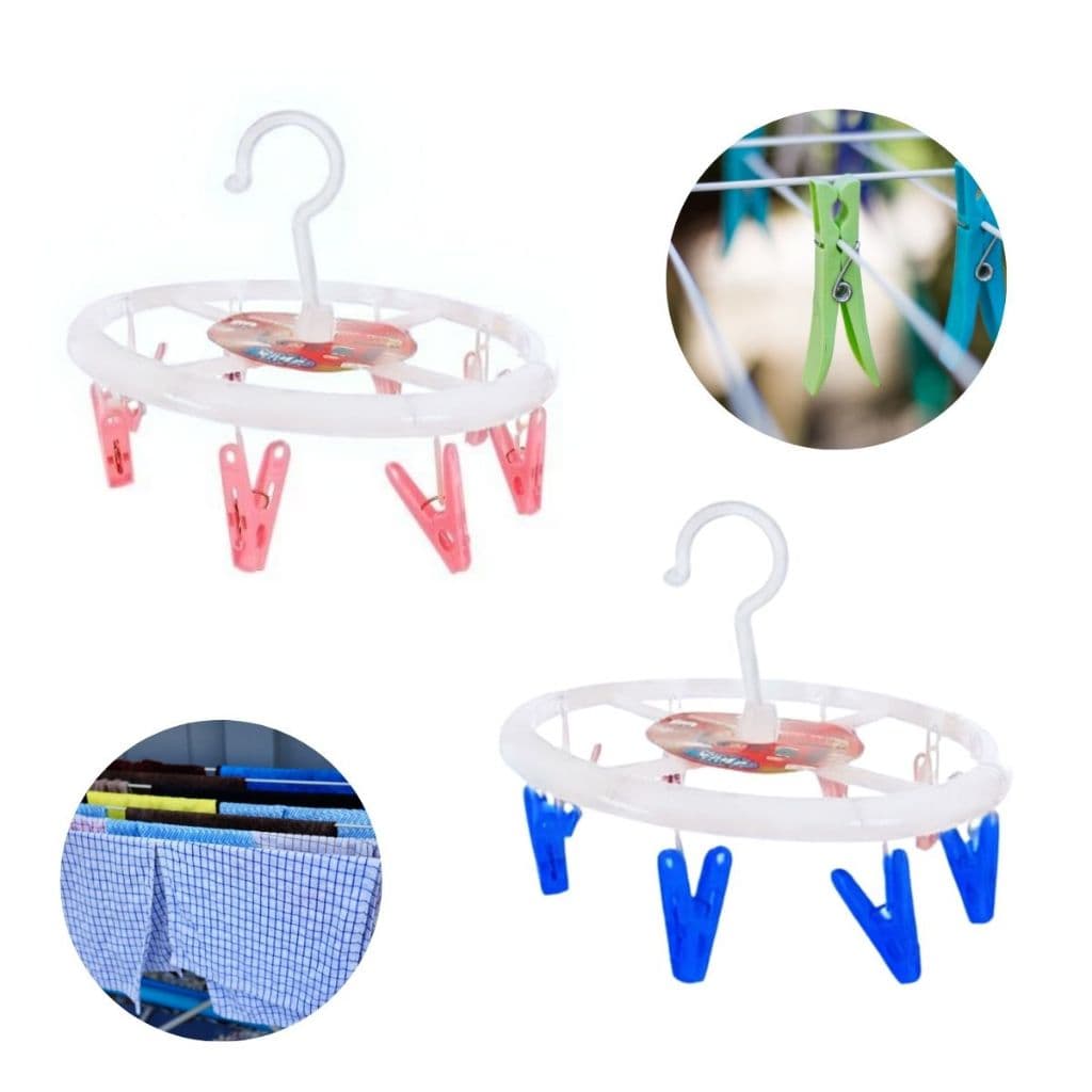 Varal Para Roupas Intimas Cueca Calcinha Meia 08 Prendedores Circular para Lavanderia