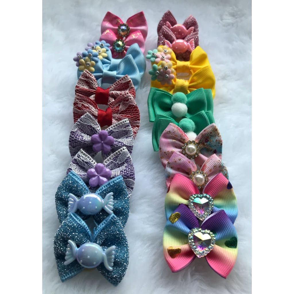 20 laços pet para banho e tosa femea acessorios para pet cachorro