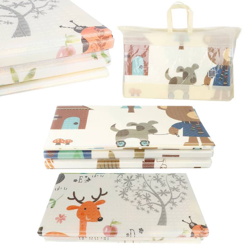 Tapete Infantil Atividade Bebê Dupla Face Emborrachado 10mm Dobrável Portátil Impermeável