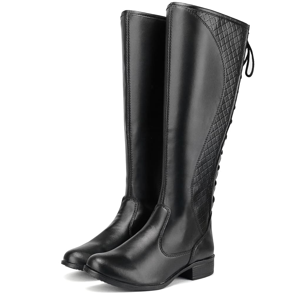 Bota Montaria Feminina Boiadeira Ana Castelo Sintético Cano Alto Trissê SF Calçados