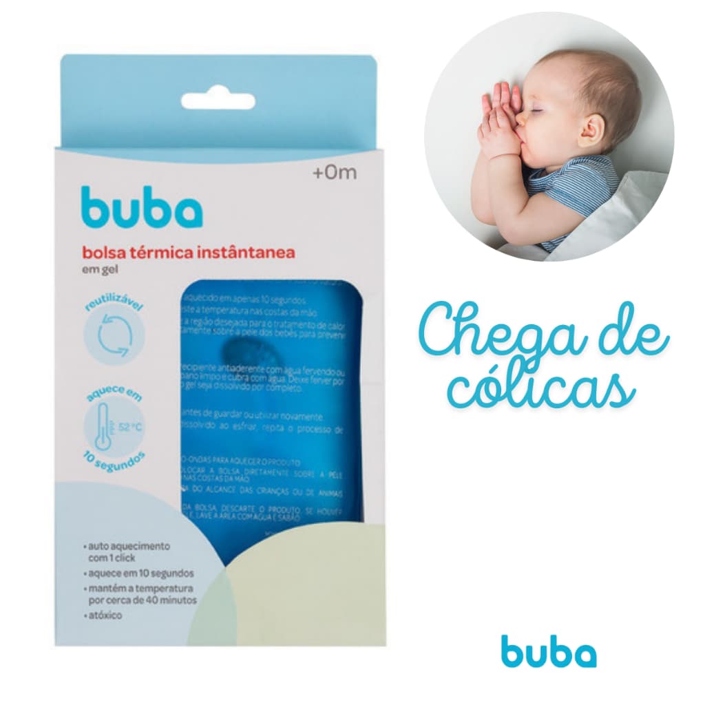 Bolsa Térmica em Gel Aquecimento Instântanea Em Um Click Alívio Cólicas Dores Bebê Buba Anticólica