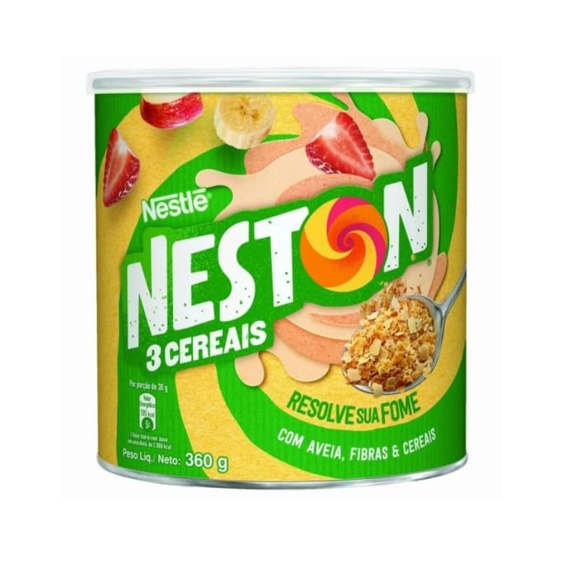 Kit 4 Vitamina Nestlé Neston 3 Cereais Lata 360g