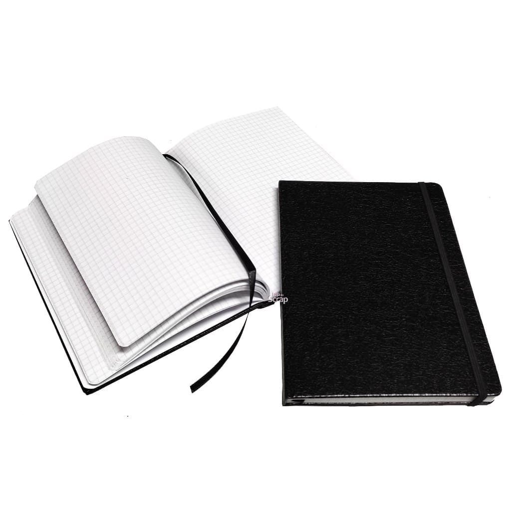 Caderneta Sketchbook 14x20cm Folha QUADRICULADA Capa dura Couro Sintético
