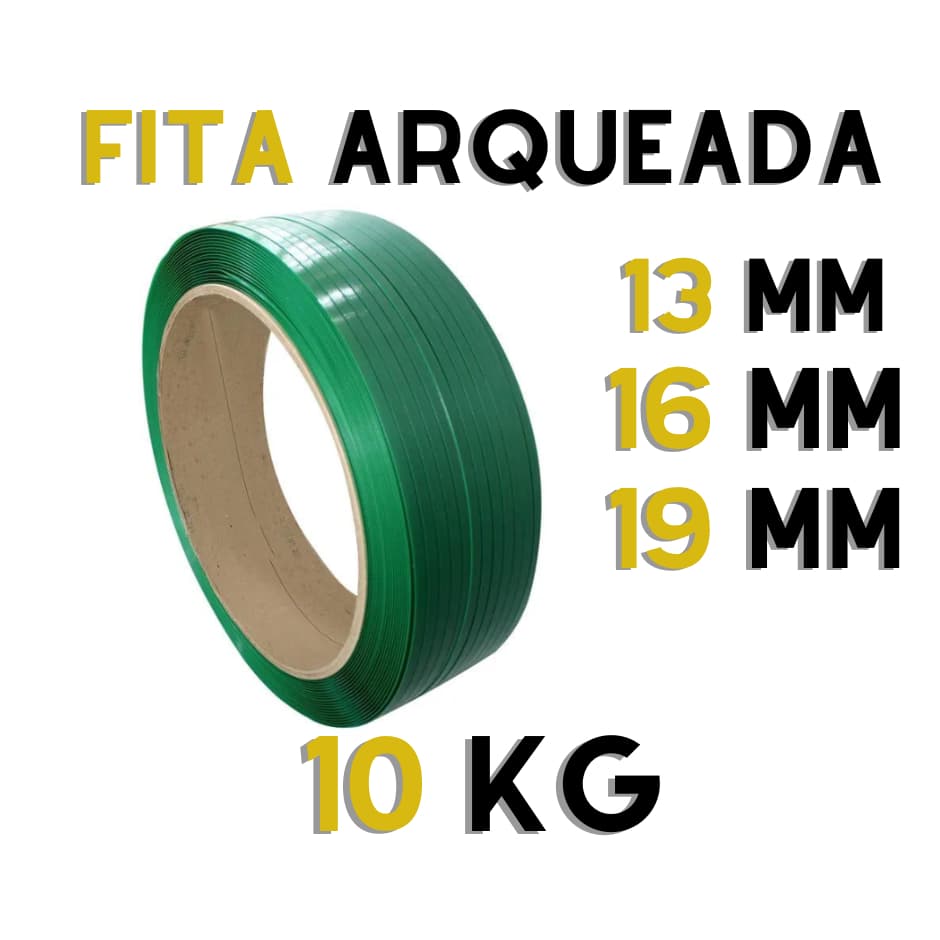 Fita Cinta De Arquear Plástica Verde Pet 13mm e 16mm Promoção