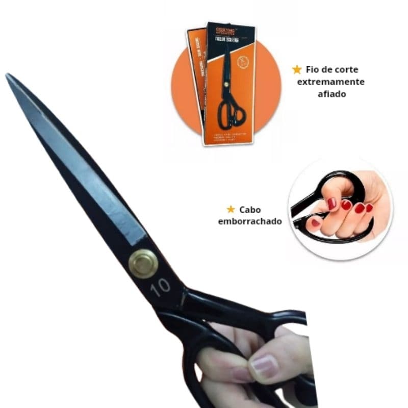 Tesoura de Alfaiate Corte Costura Titanium Profissional 8,9,10,11 e 12 Polegadas Cissymo