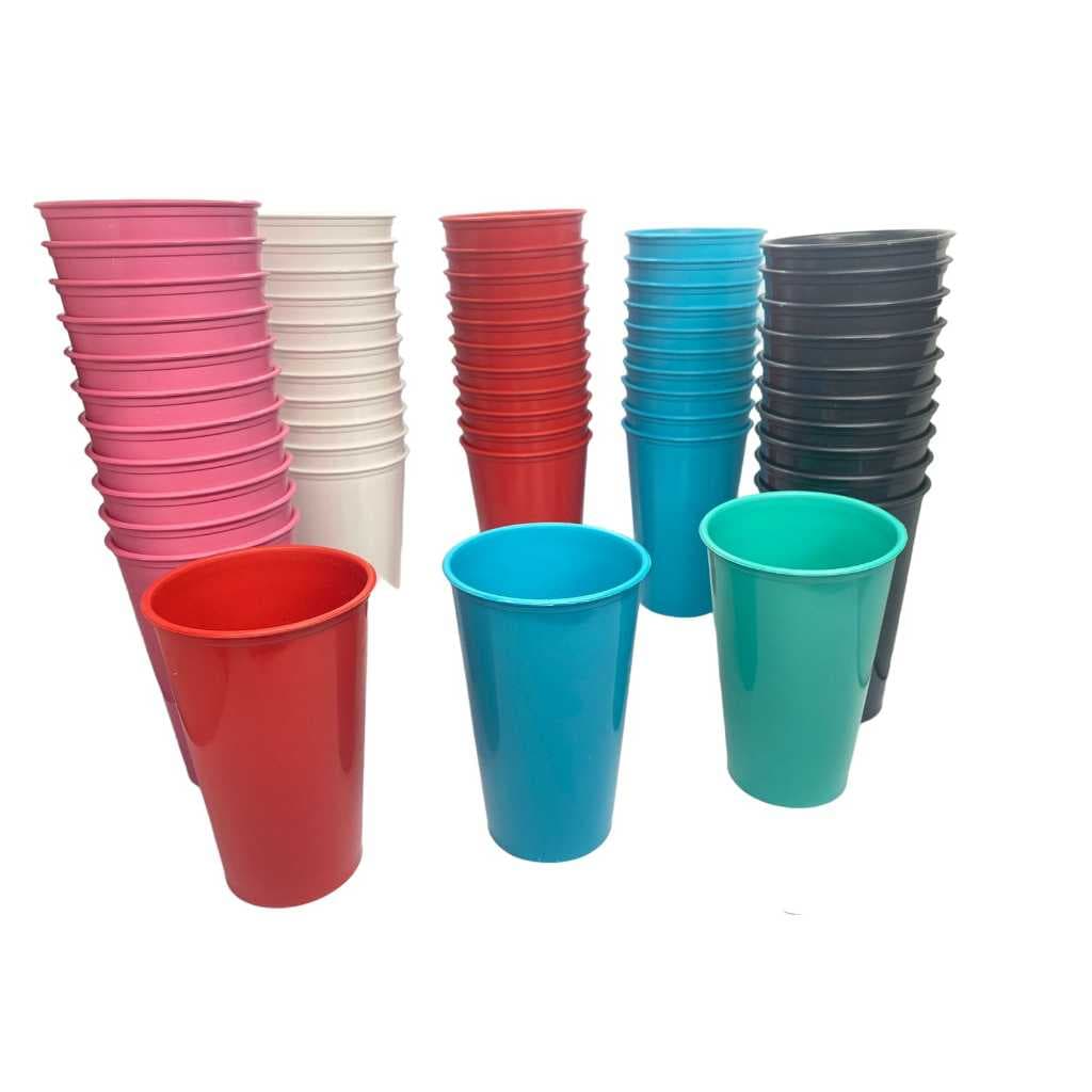 Kit Copos 300 ml de Plástico - Merenda, festas, crianças - Reutilizável