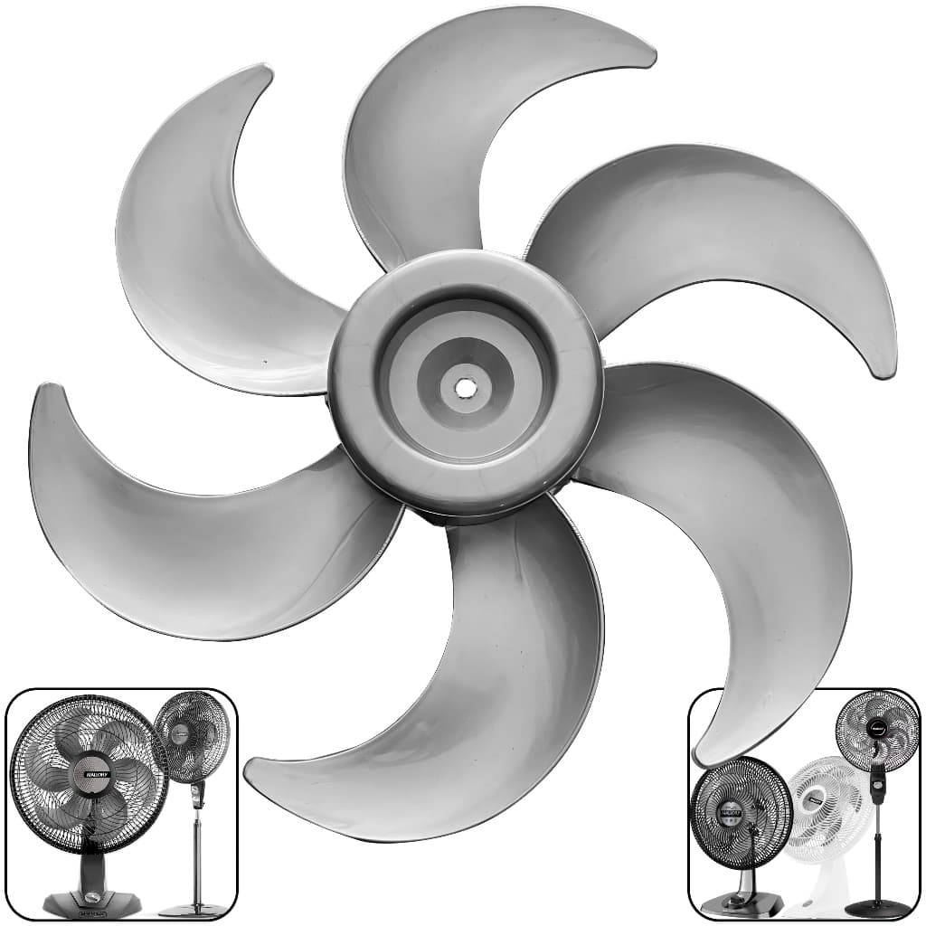 Hélice Ventilador Mallory 6 Pás Prata 40cm Original