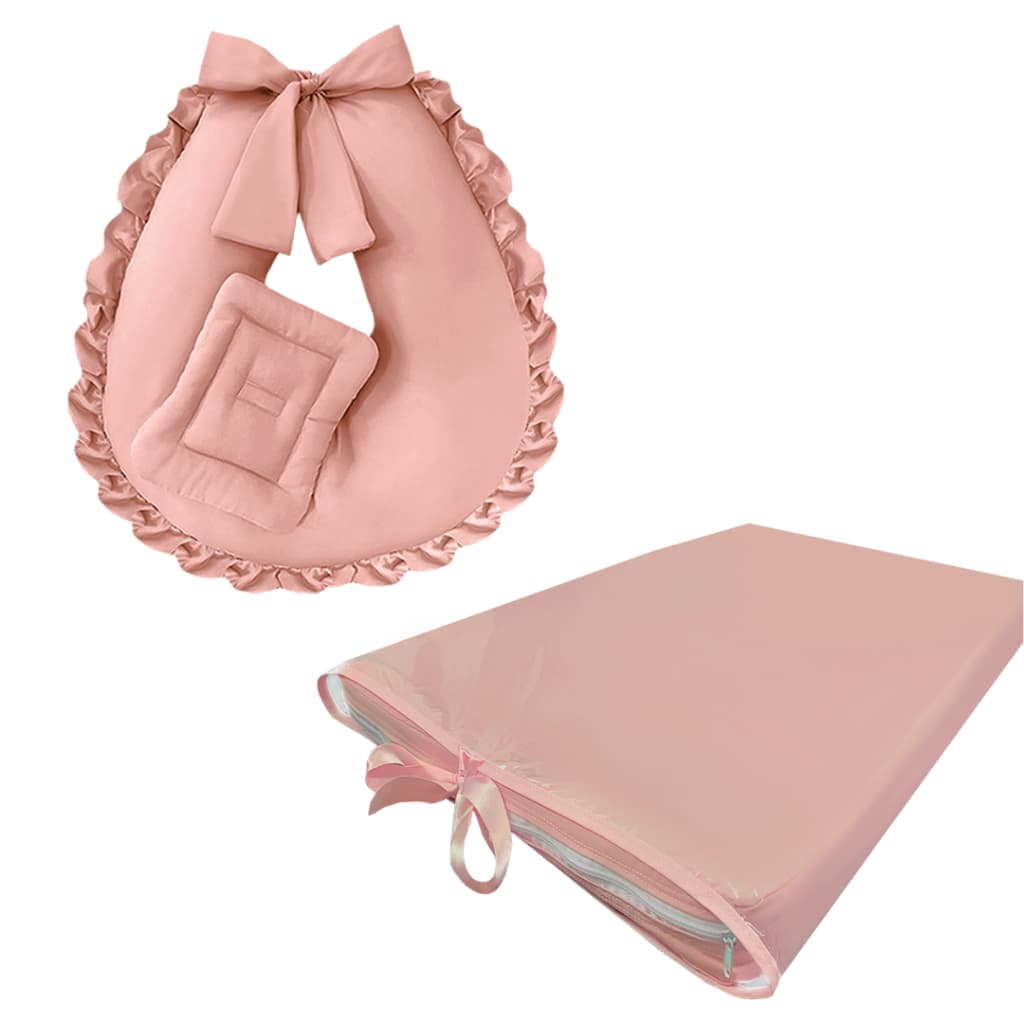 Kit 3 Peças - Almofada de Amamentação, Apoio de Amamentar e Trocador de Cômoda para Bebê