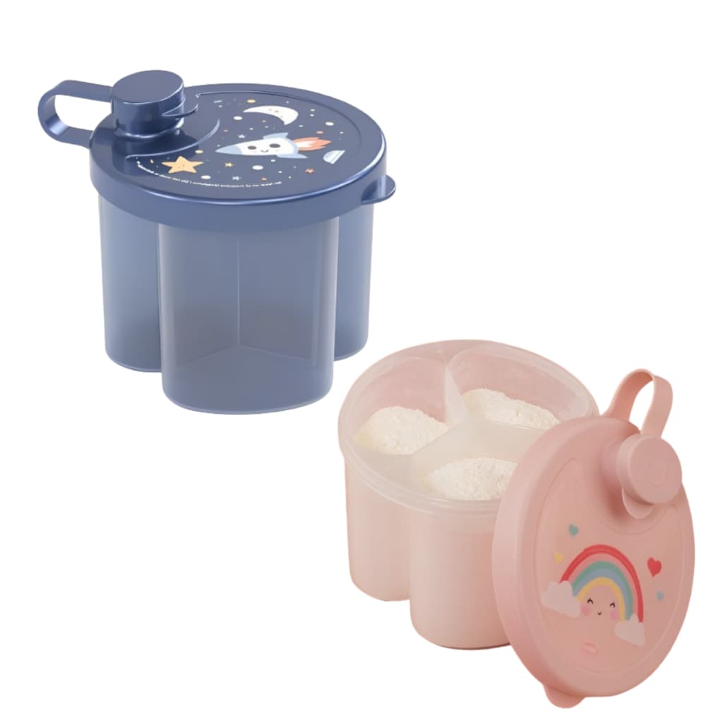 Pote Dosador Porta Leite em Pó com 3 Divisórias - Plasútil