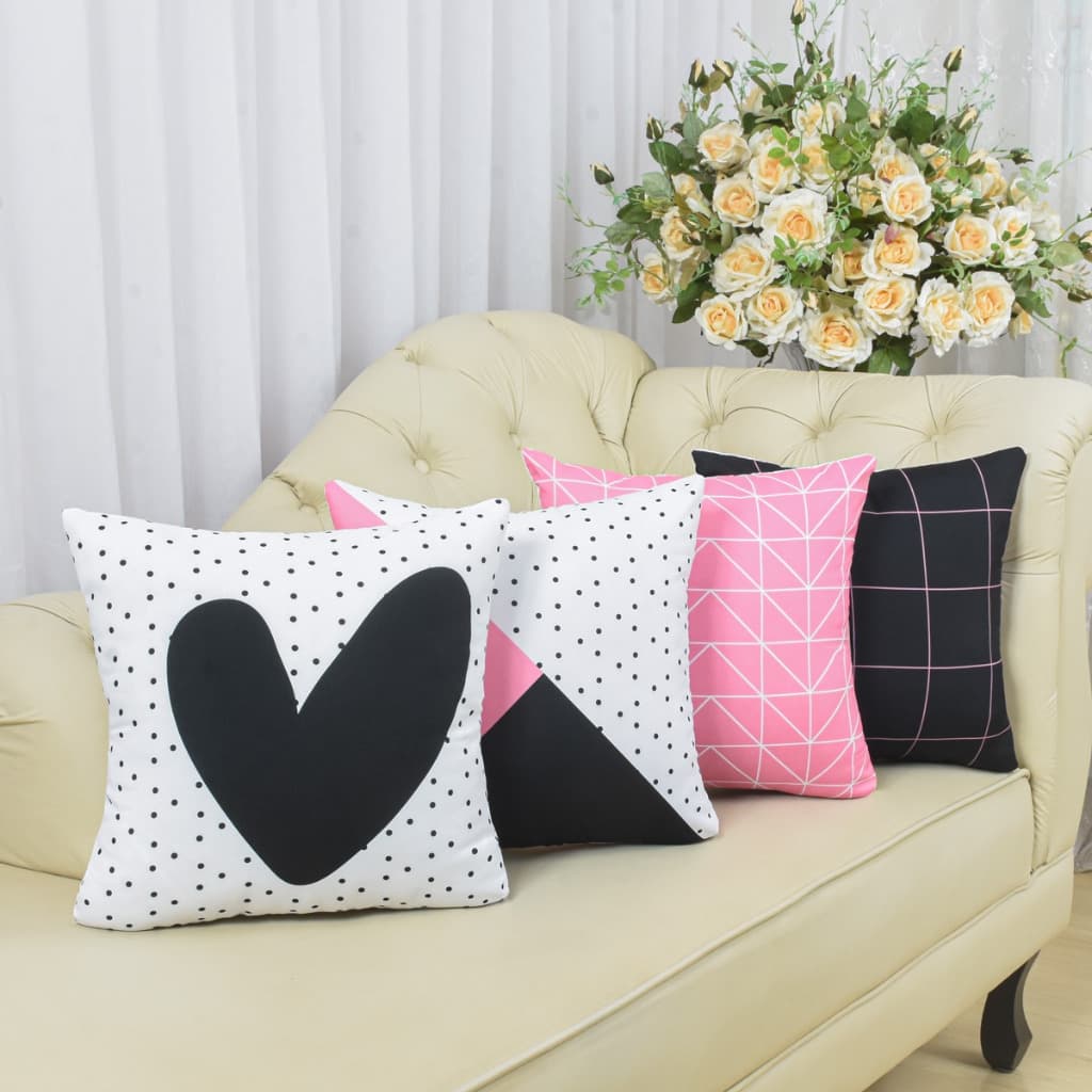 Kit 4 Capas De Almofada Modern Print 45X45 Decorativas Para Sala Quarto Escritorio Estampadas Estampa viva