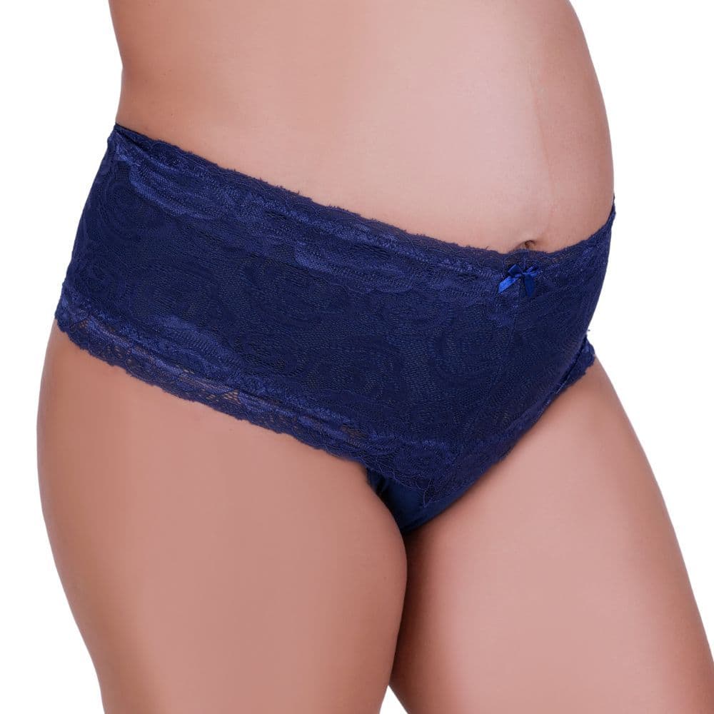 Kit 3 Cinta de Algodão com Detalhe em Renda Calcinha Cós Alto Gestante Karen