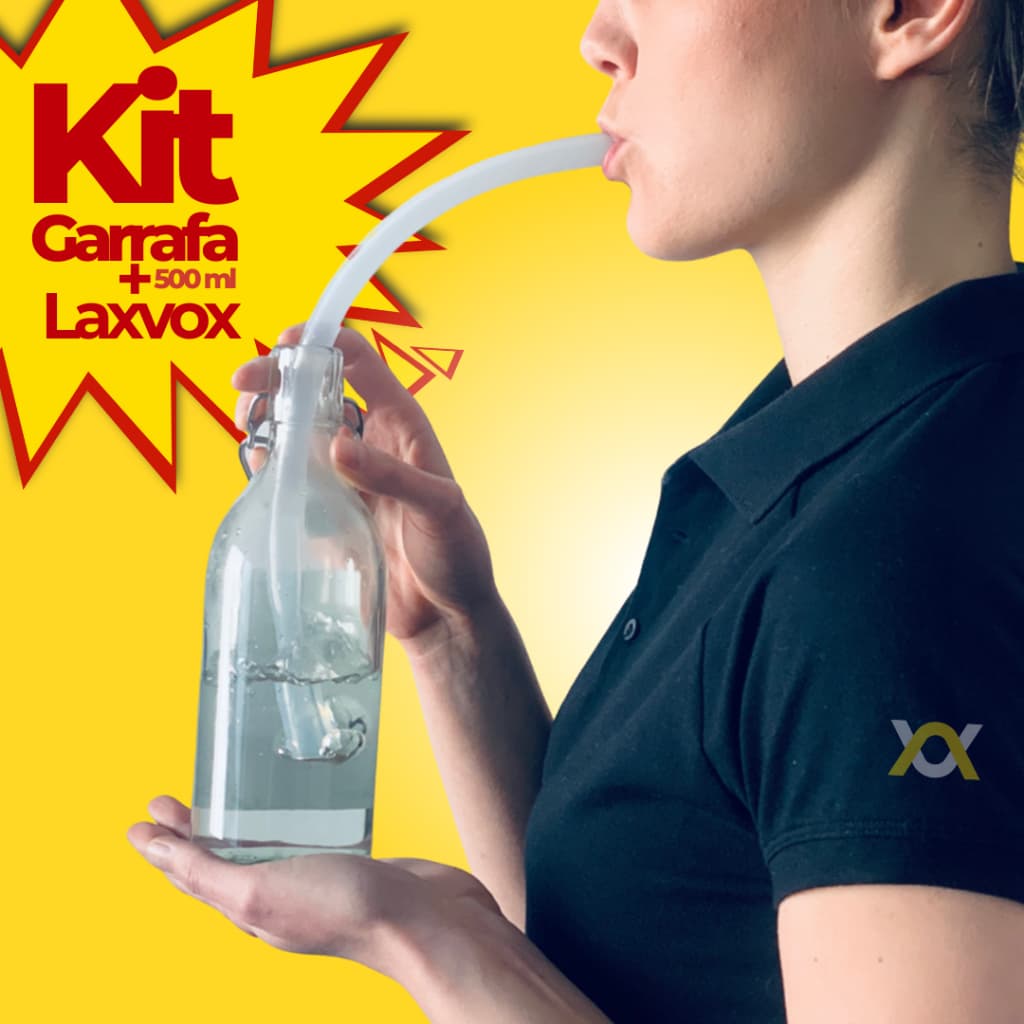 KIT Lax vox + Garrafinha 500ml de vidro Tubo de Ressonância 35cm X 9mm Translúcido original laxvox