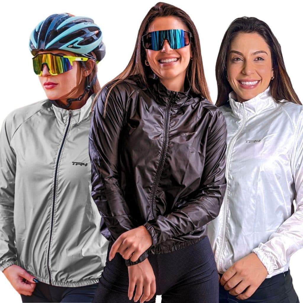 Jaqueta Corta Vento Feminina Ciclista Impermeável à Prova d'água Branco Preto Cinza Uv50 Mtb