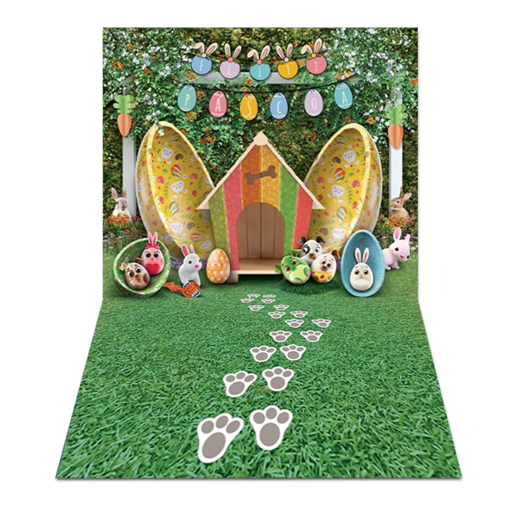 Fundo Fotográfico Páscoa Pet Shop Em Tecido PN-01066
