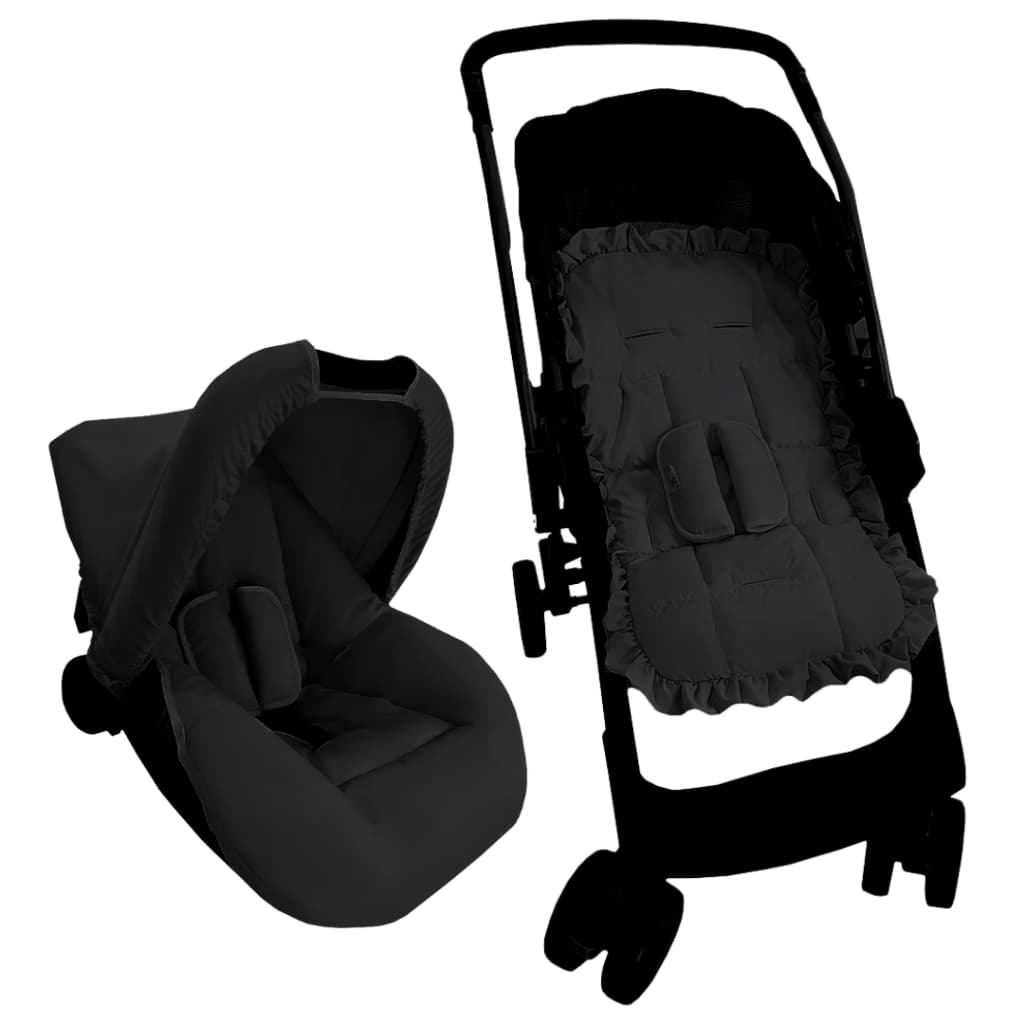 Kit - Capa de Carrinho + Protetores de cinto + Capa Bebê Conforto com Capota