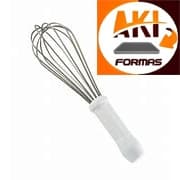 BATEDOR TIPO PERA DE 30 CM BATEDOR DE INOX 304 CABO POLIETILENO BRANCO PRODUTO COM NOTA FISCAL