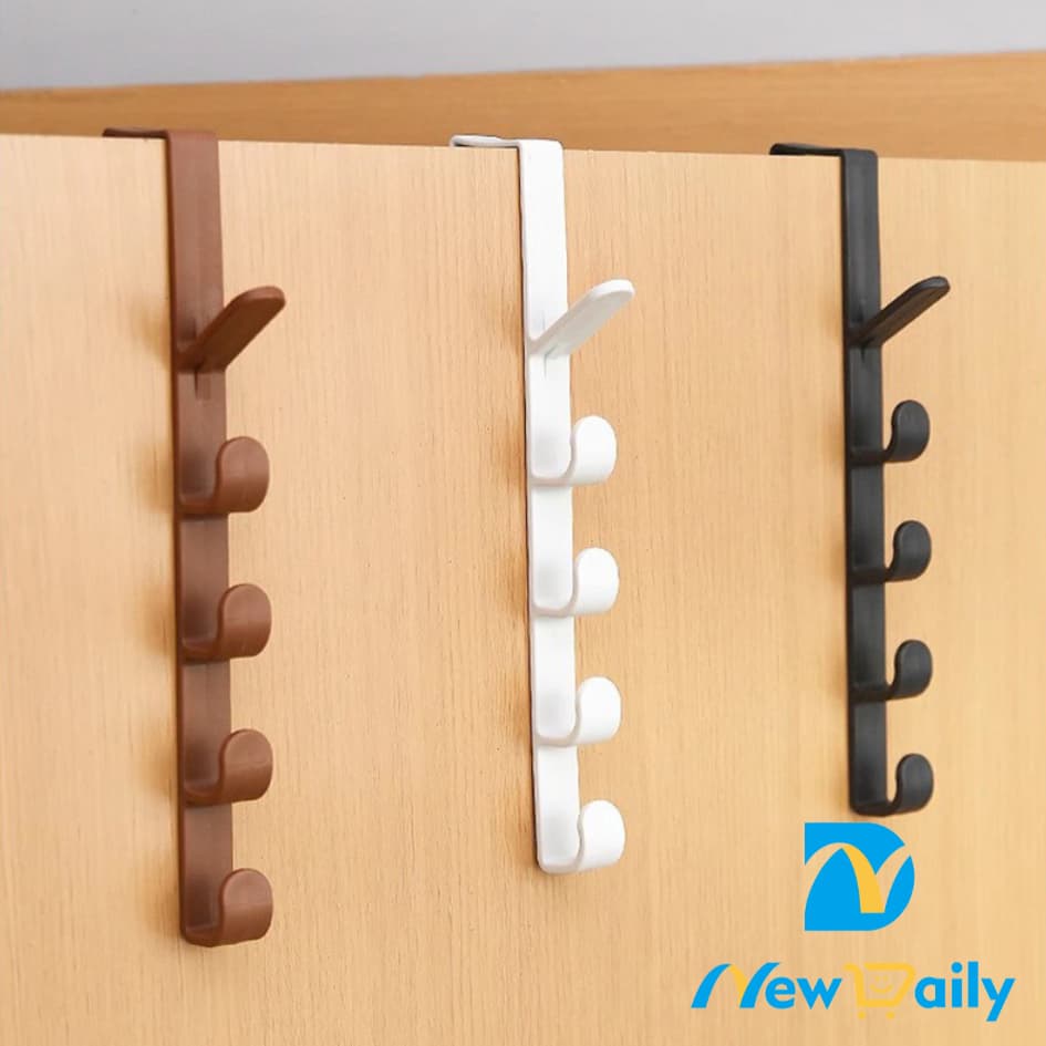 KIT Cabide Suporte Para Porta Com 5 Ganchos Para Pendurar Da Porta/Bolsas/Chapéus/Acessórios. SP-03-LL