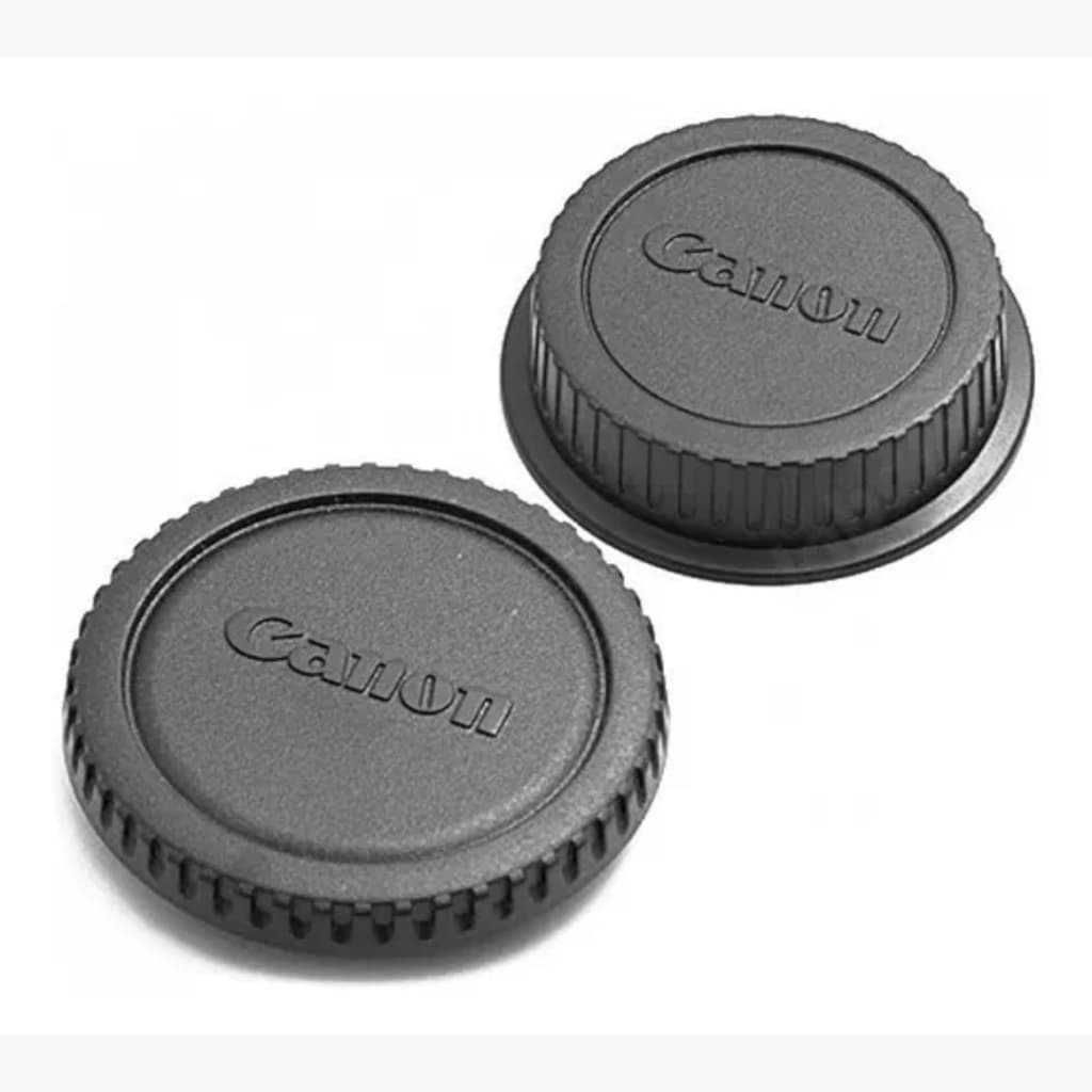 Kit Tampa traseira Lente Canon e Tampa proteção corpo Câmera Rebel EOS DSLR EF EF-s