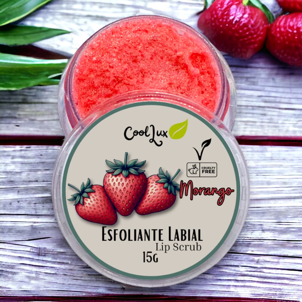 Esfoliante Labial Morango - Maracujá - Menta Lip Scrub Natural Vegano Artesanal