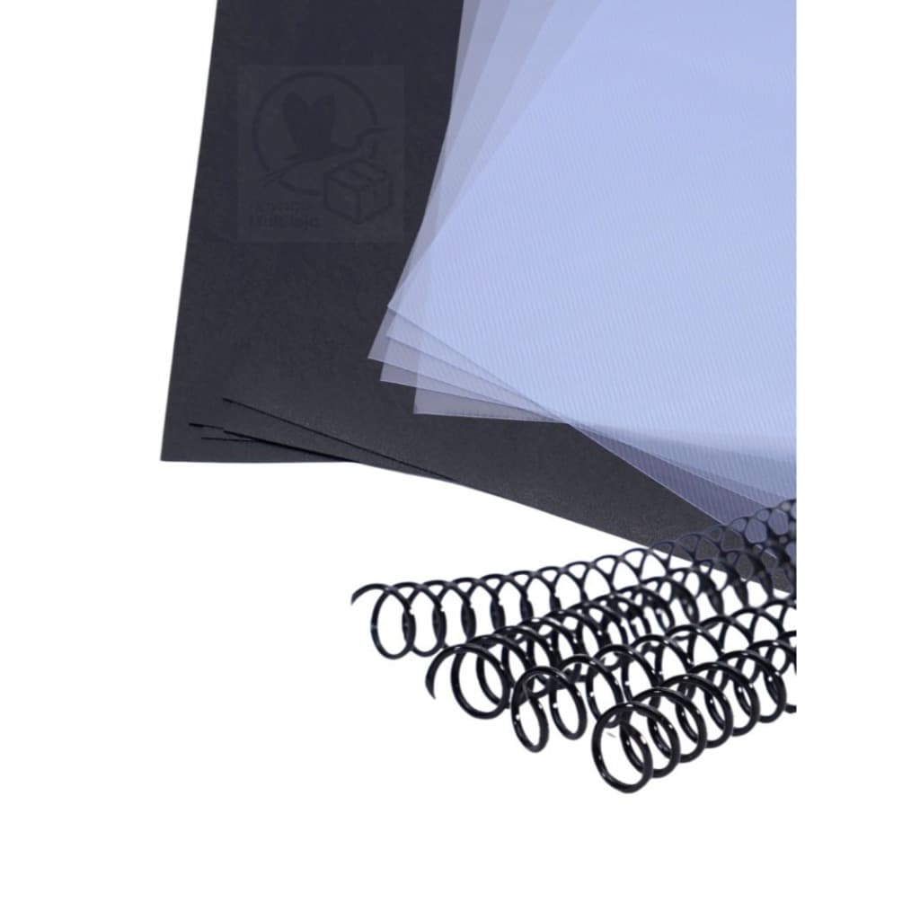 Kit 100 Capas A4 Line/preta + 100 Espirais 14mm Encadernação Apostila Bloco