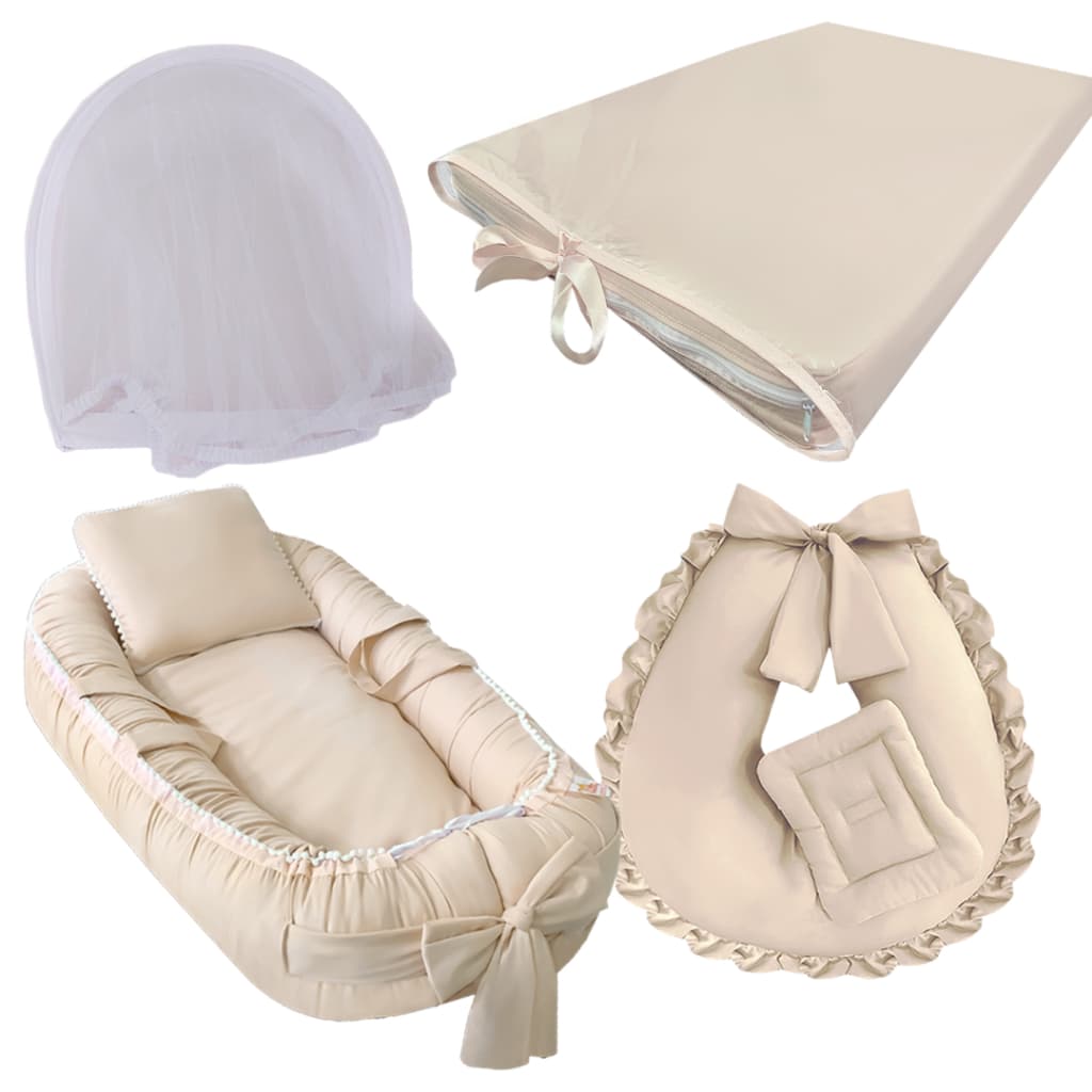 Kit Ninho Almofada Amamentação e Trocador de Comoda + Mosquiteiro