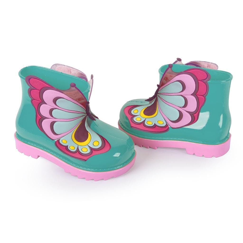 Galocha Baby Menina Infantil Borboleta Colorida Rosa Emborrachado Volta as Aulas Escolar Mar&Cor