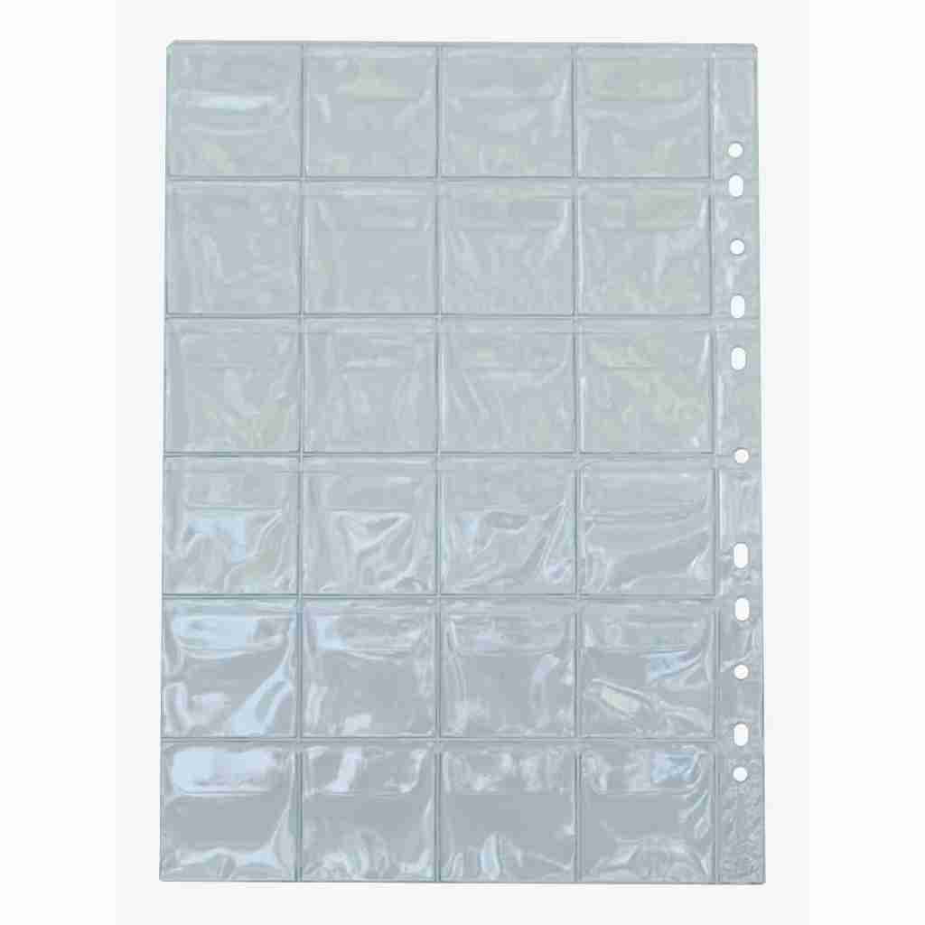 1 à 5 Folha para moedas 24 lugares - com abas - Organizer - Furação universal