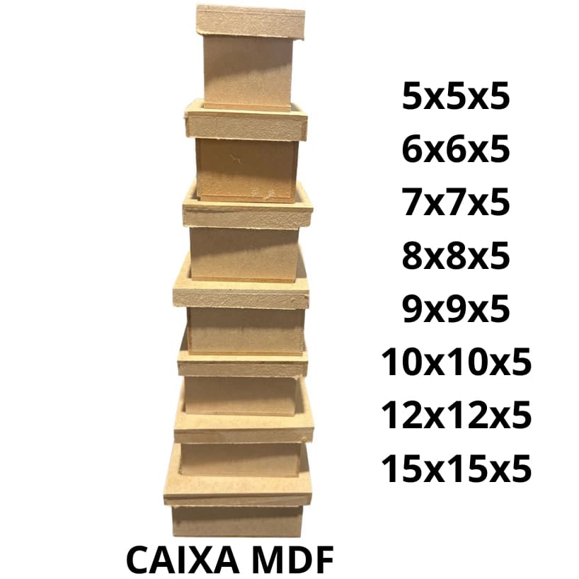 10 Caixinhas em MDF Cru Para Festa e Lembranças ARPEPEL - TAMANHOS DIVERSOS