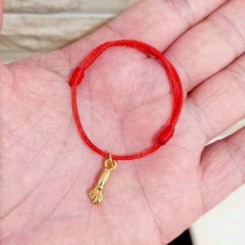 Pulseira Vermelha com Figa/ FIO LISO/ RN, Infantil e Adulto