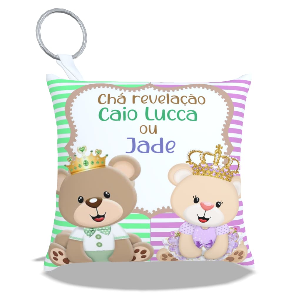 almochaveiro chá revelação arte frente e verso personalizado