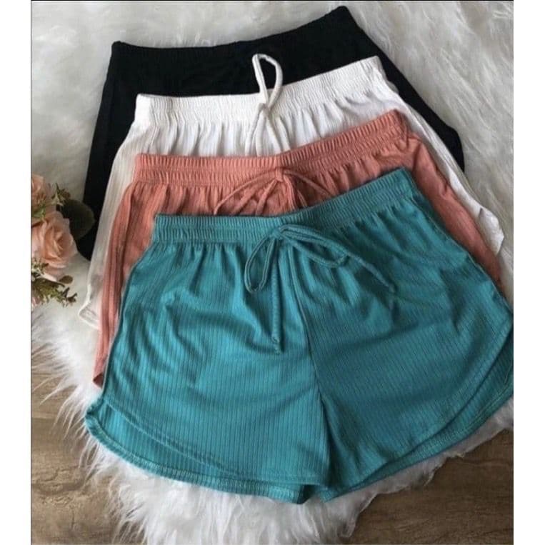 Kit Com 4 shorts Canelado P M G e GG