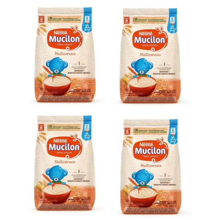 Mucilon Cereal Infantil Multicereais kit 4unidades 180g
