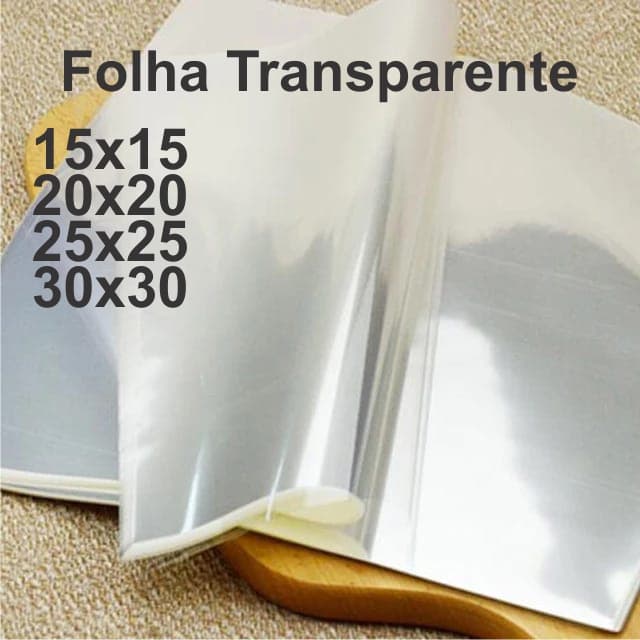 Folha celofane Folha Transparente Polipropileno 15x15 20x20 25x25 30x30 1 kg Uso Geral Doces Velas Sabonete