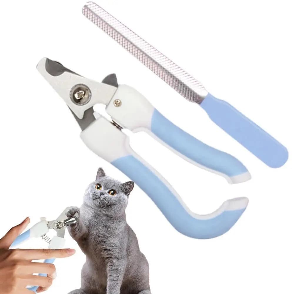 kit Cortador + Lixa Alicate De Unhas Pequeno para Pet Gato e Cachorro