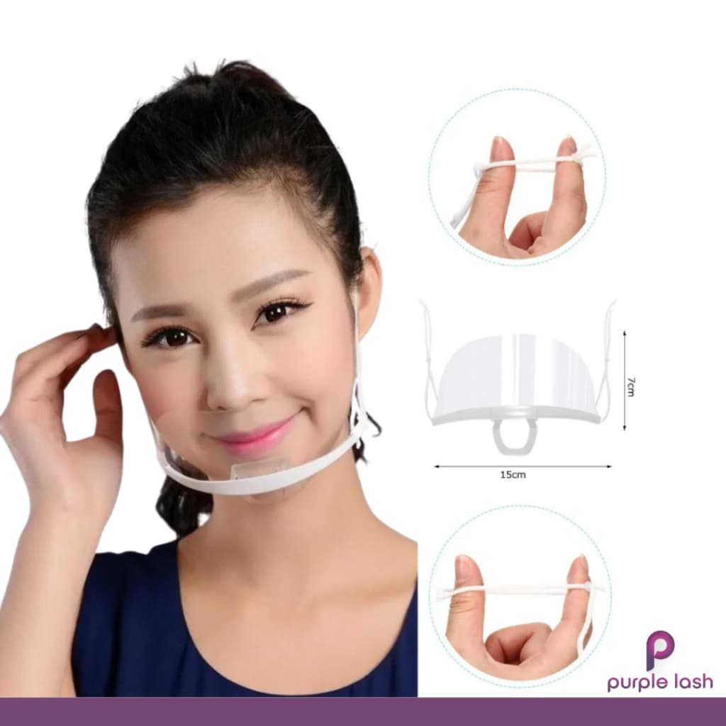 10/20/30un Máscara Acrílica Transparente para Estética e Maquiagem Reutilizável