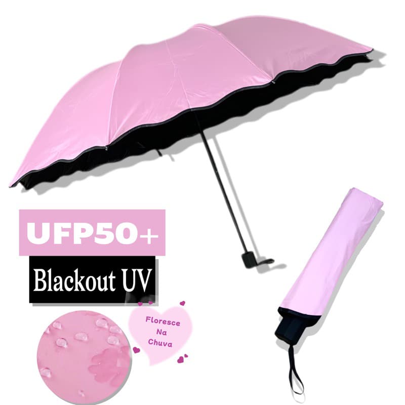 Guarda-chuva grande e reforçados com  blecaute feminino - 10 varetas - Floresce na água