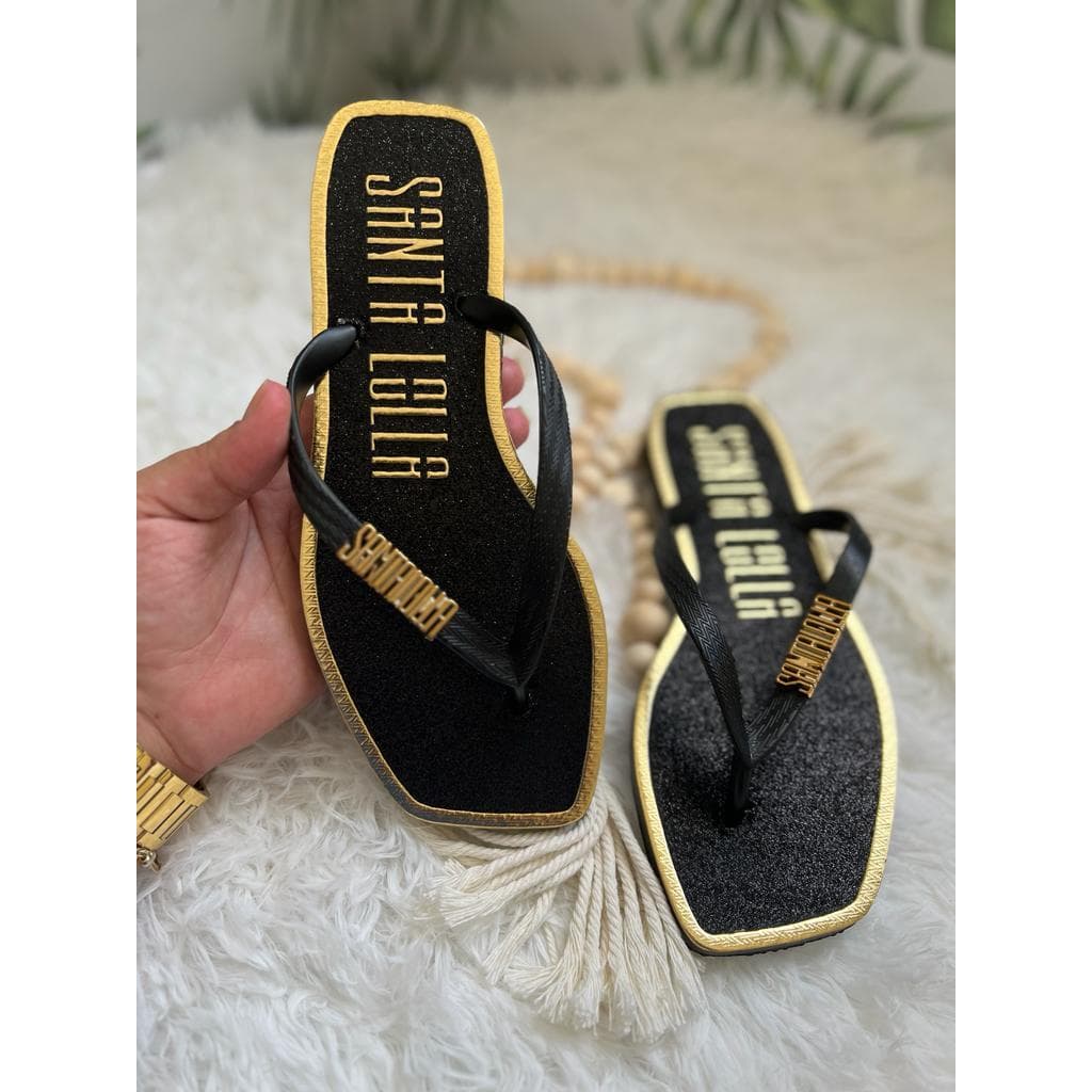 chinelo feminino, sandália com Glitter injetado leve e confortável