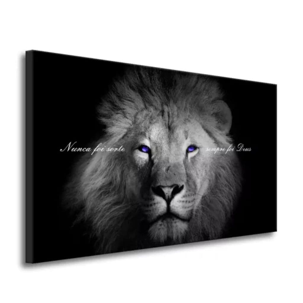 Quadro Decorativo Nunca Foi Sorte Leão PB Peça Ùnica