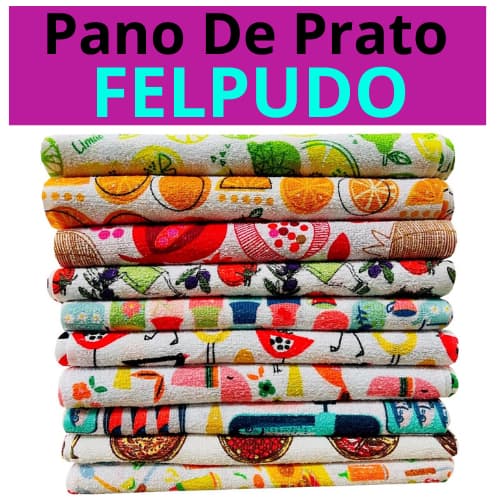 Kit Pano De Prato Tecido Atoalhado Alta Absorção