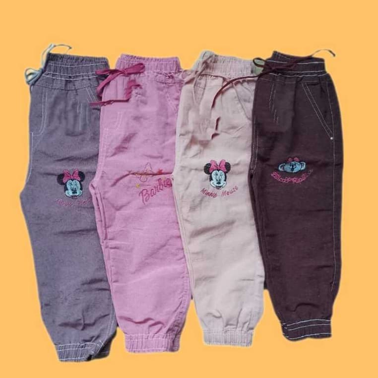 Kit 3 Calça Feminina Jogger Bordada do 1 ao 10 anos "roupa infantil menina"