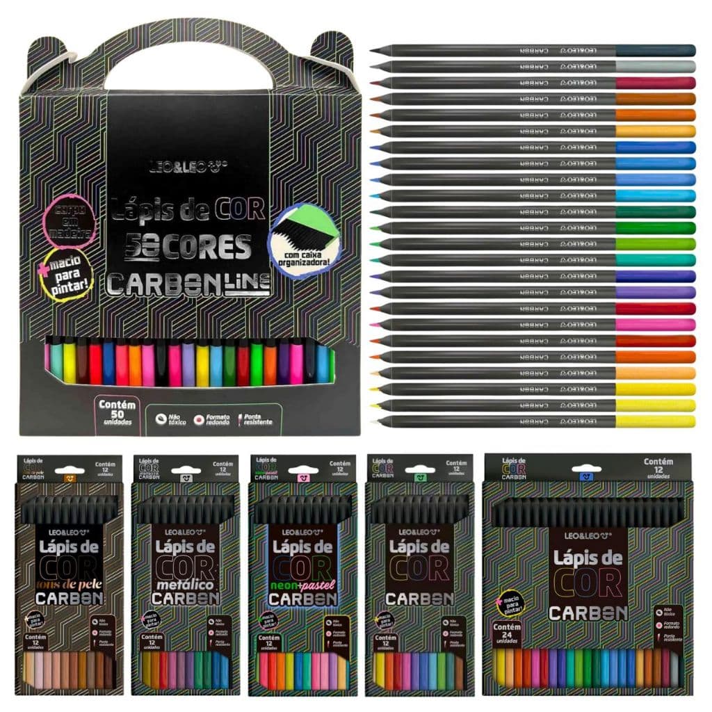 Lápis de cor carbon line super soft leo e leo macio material escolar vários modelos