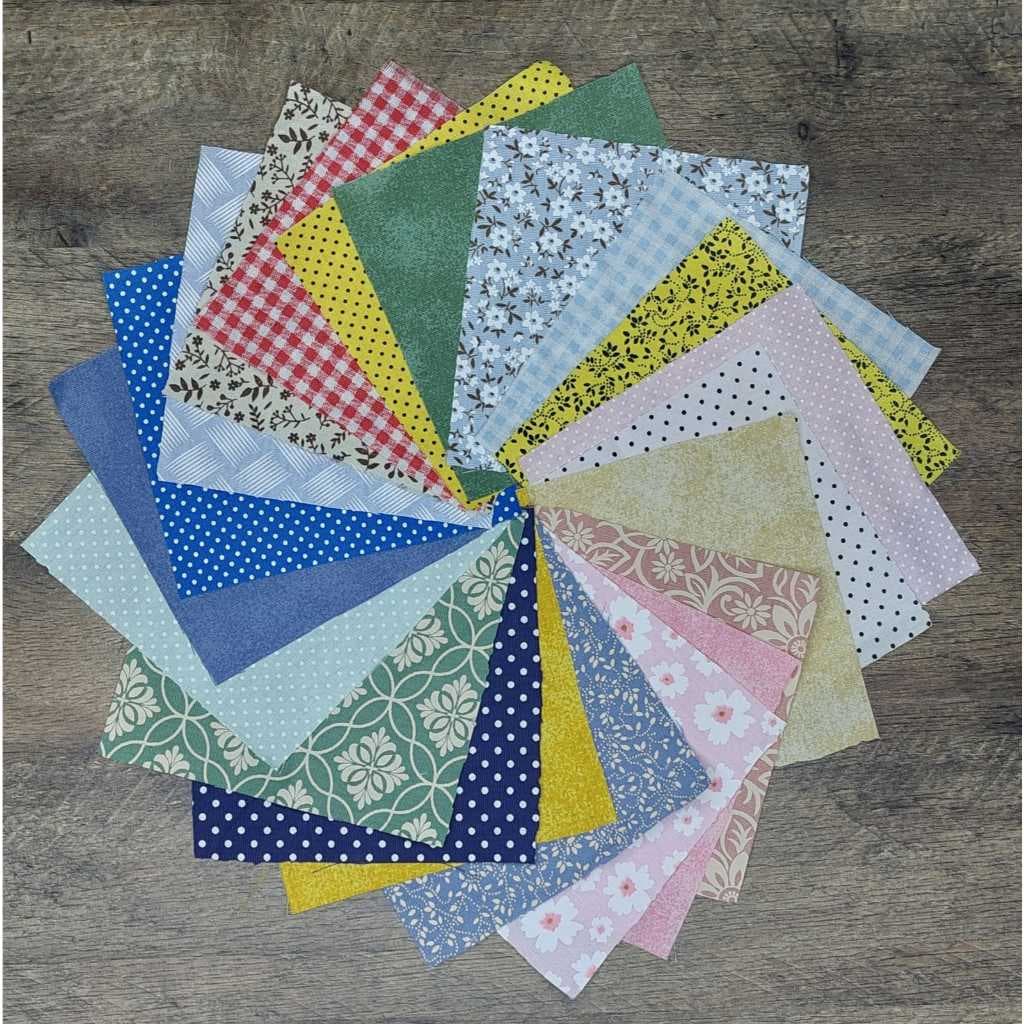 Kit Tricoline Costura Criativa Fuxico Patchwork 10 x 10 cm - 50 Cortes