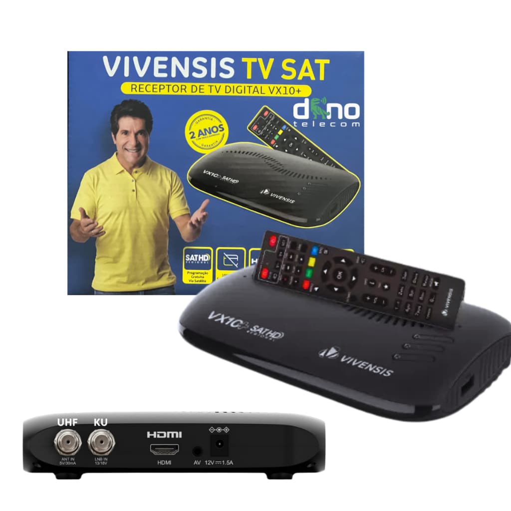 Receptor Digital Vx10+ Plus Tv Sat Hd Regional 5g Ku Vivensis